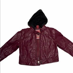 Collection B Faux leather jacket w/hood. Girls 3T